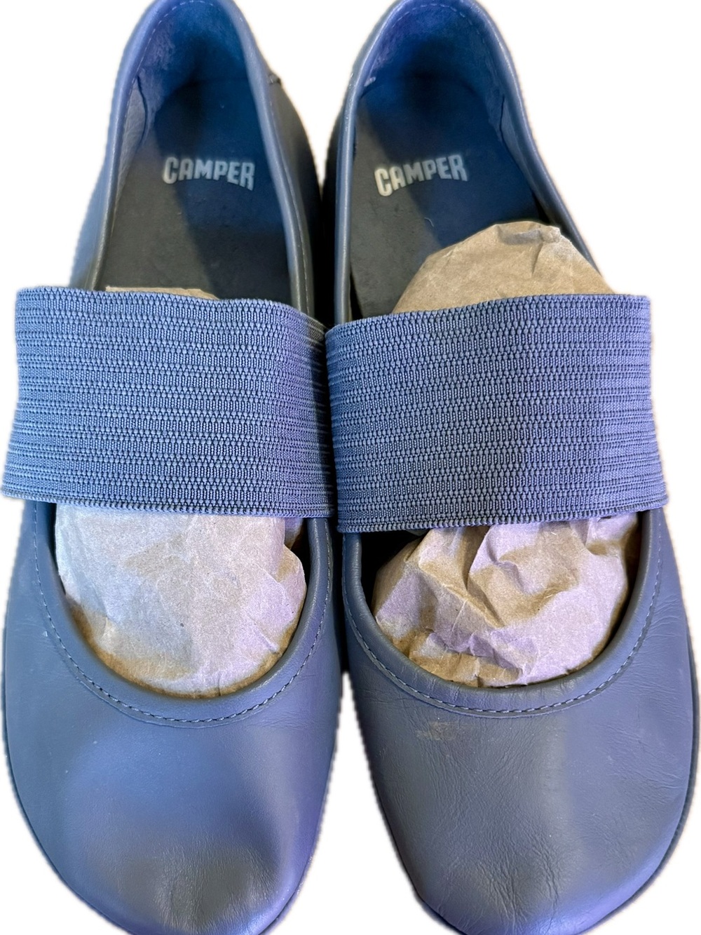 Camper Girls size 5 Leather Slip-On Mar Janes in Gray